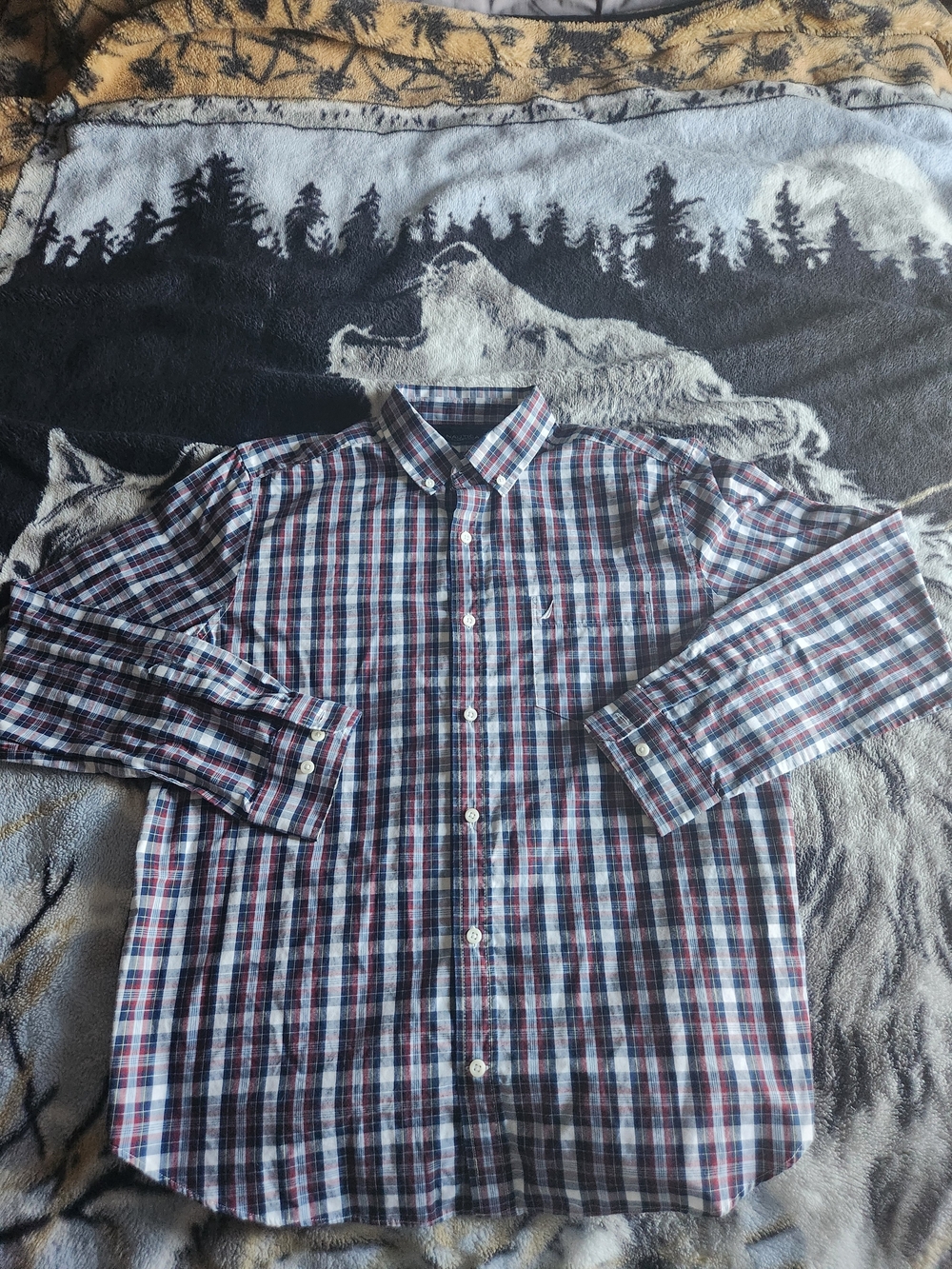Nautica Button Down Plaid Shirt